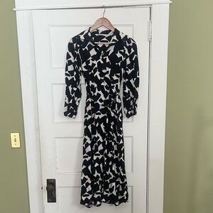 Zara Monochrome Long Sleeve Dress